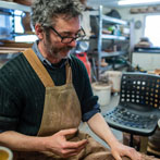 Doug Fitch and Hannah McAndrew making a jug for me